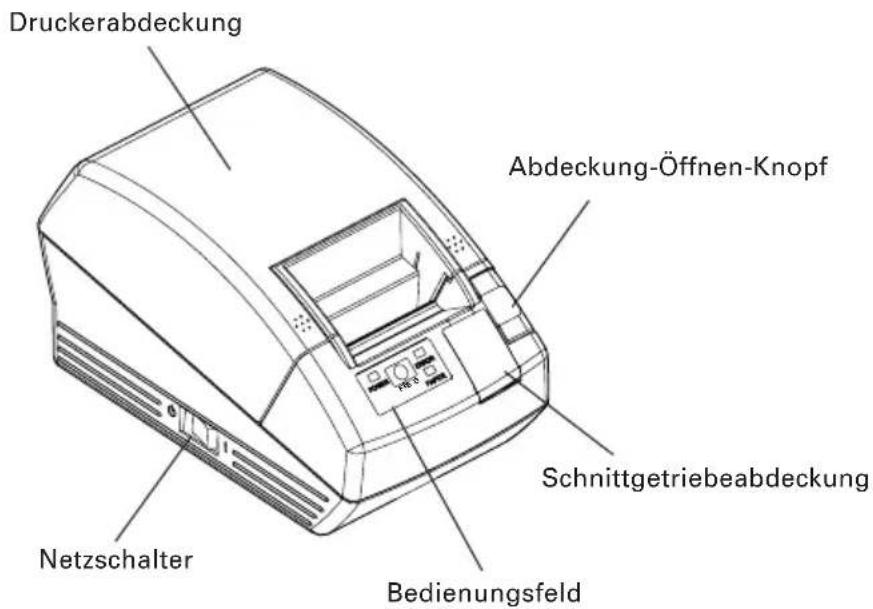 Druckerabdeckung Abdeckung-Öffnen-Knopf Schnittgetriebeabdeckung Netzschalter Bedienungsfeld