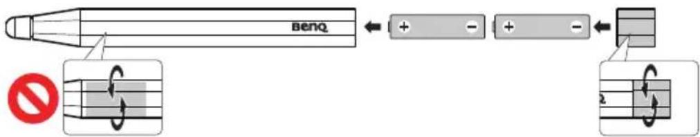BENQ PointWrite PW30U - Installer les piles - 2