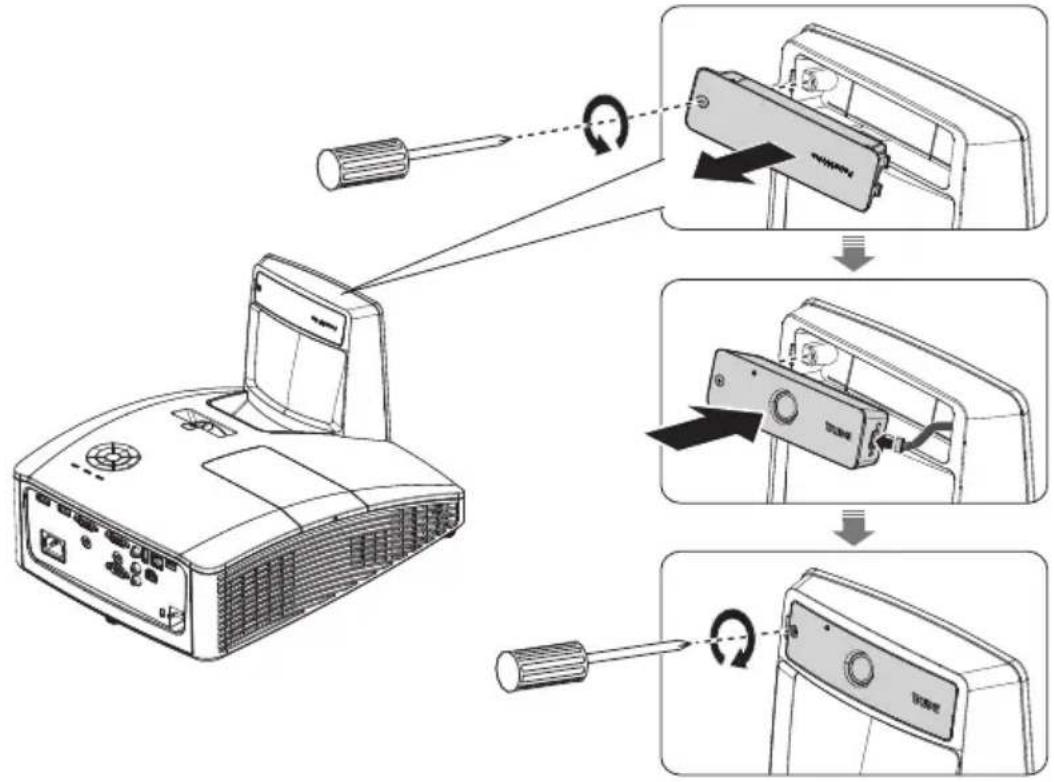 BENQ PointWrite PW30U - Installation du module PointWrite sur le projecteur - 1