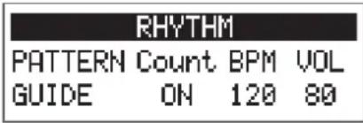 ZOOM G1X Four - Activation de la fonction rythmique (RHYTHM) - 1