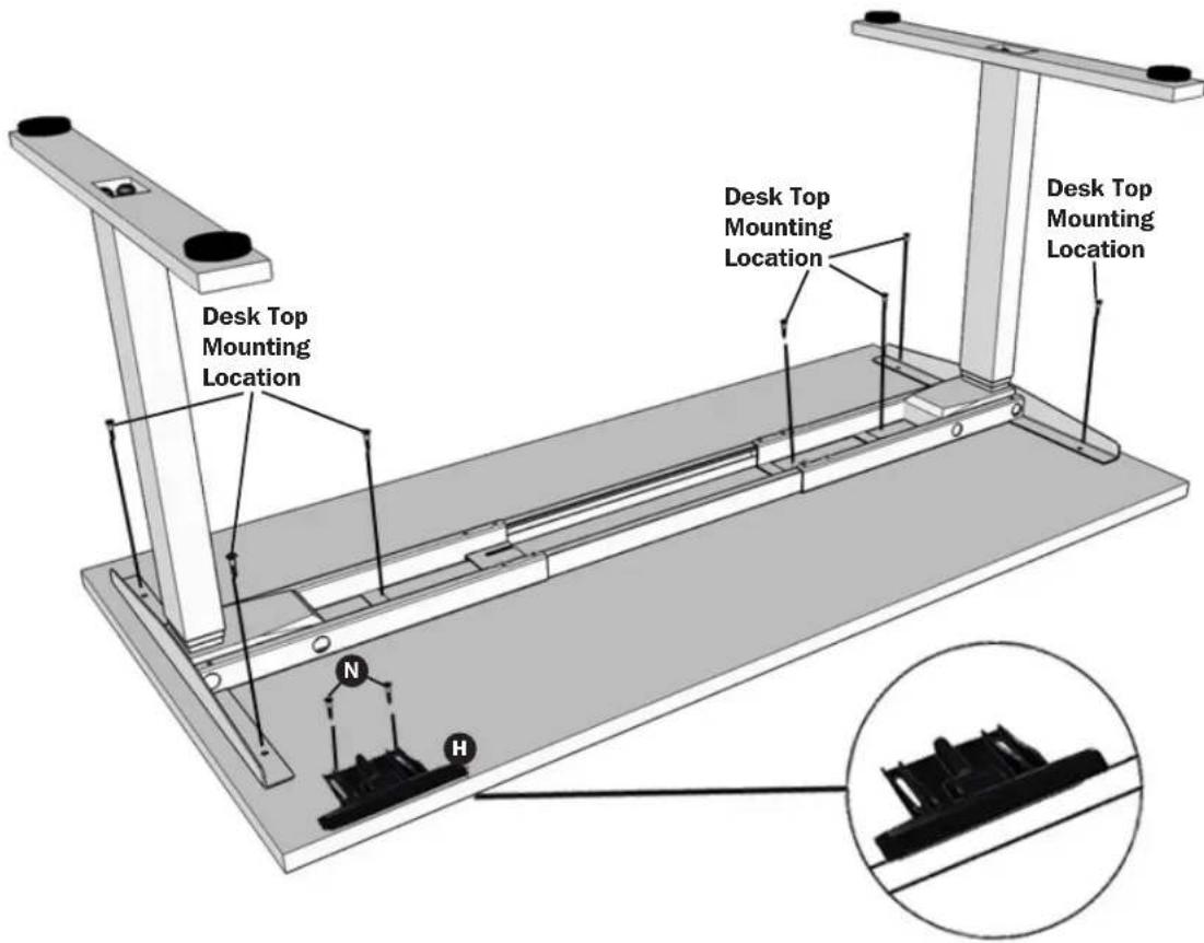 Desk Top Mounting Location Desk Top Mounting Location Desk Top Mounting Location N H