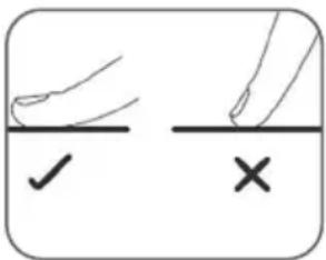 Diagram showing hand-drawn checkmark and cross symbols for approval or rejection