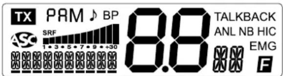 TX PRM BP SRF 1 • 3 • 5 • 7 • 9 • +30 8.8 TALKBACK ANL NB HIC EMG F