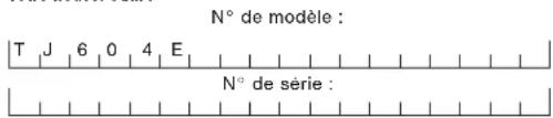 Sun Joe TJ604E - Numéros de modèle et de série - 1