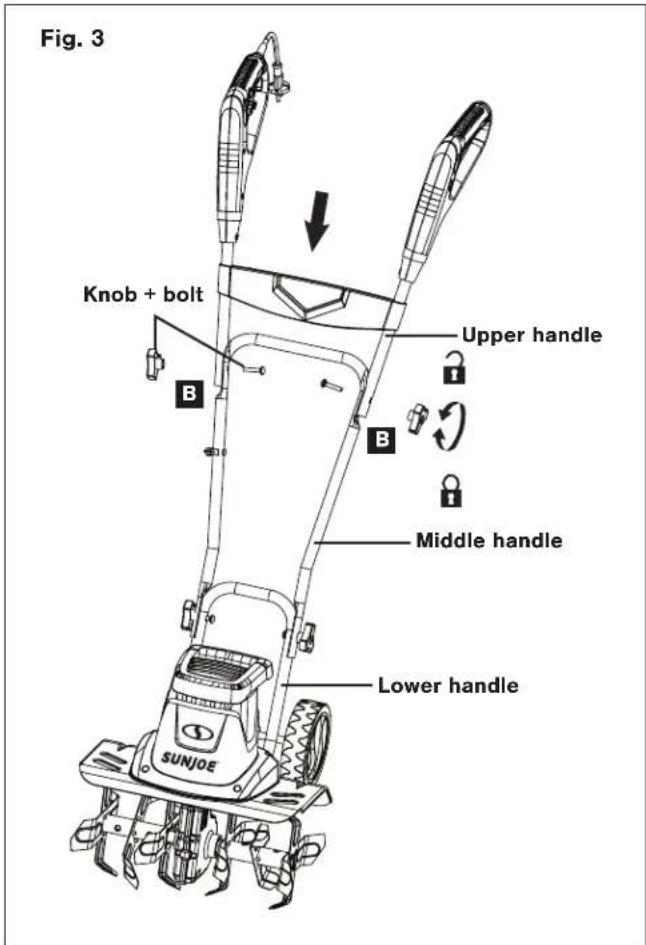 Sun Joe TJ604E - Connecting the Handles - 3