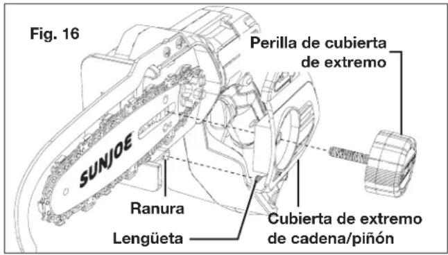 Sun Joe 24VHCSLTE - Reemplazo de la barra-guía y cadena - 6