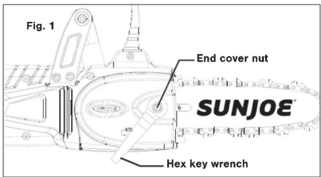 Sun Joe SWJ806E - Installing/Replacing the Guide Bar and Chain - 1