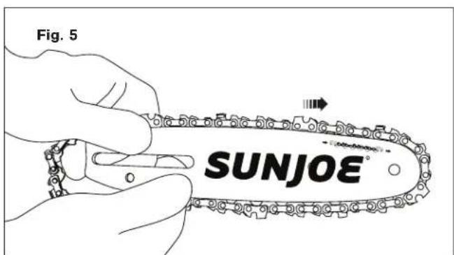 Sun Joe SWJ806E - Installing/Replacing the Guide Bar and Chain - 5
