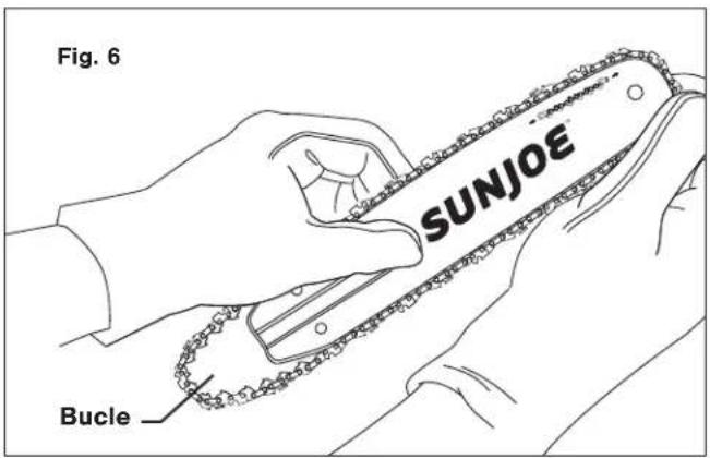 Sun Joe SWJ806E - Instalación y reemplazo de la barra-guía y cadena - 6