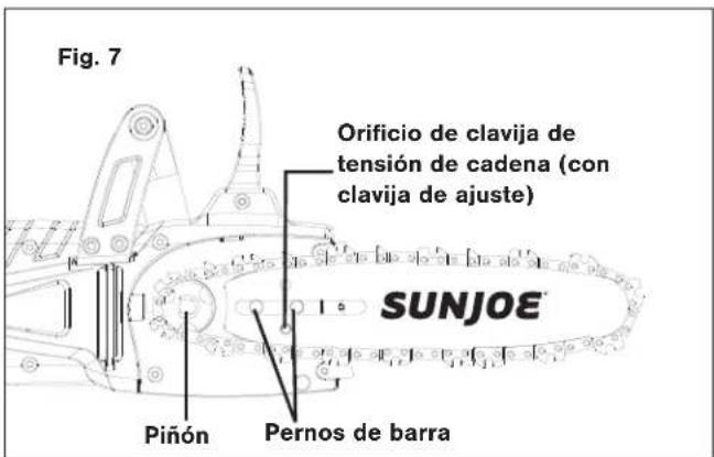 Sun Joe SWJ806E - Instalación y reemplazo de la barra-guía y cadena - 7
