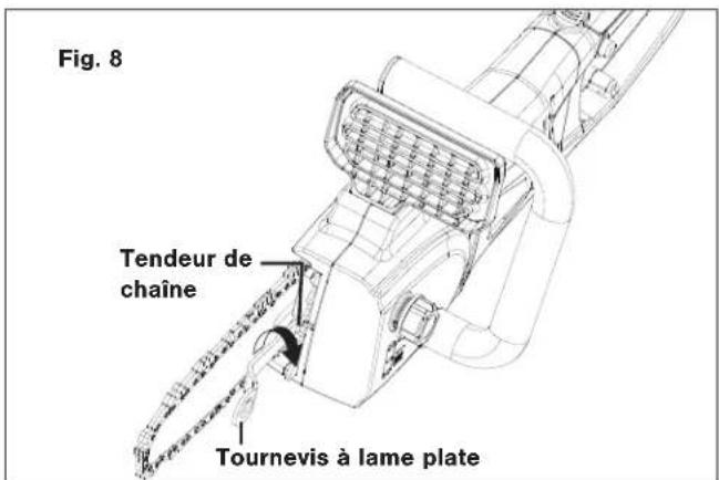 Sun Joe SWJ806E - Pose/remplacement du guide-chaîne et de la chaîne - 8