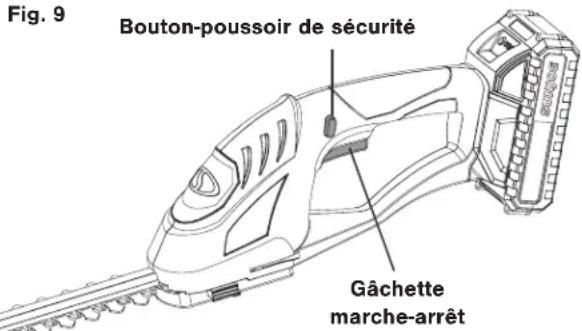 Sun Joe 24VSSEGLTE - Démarrage et arrêt - 3