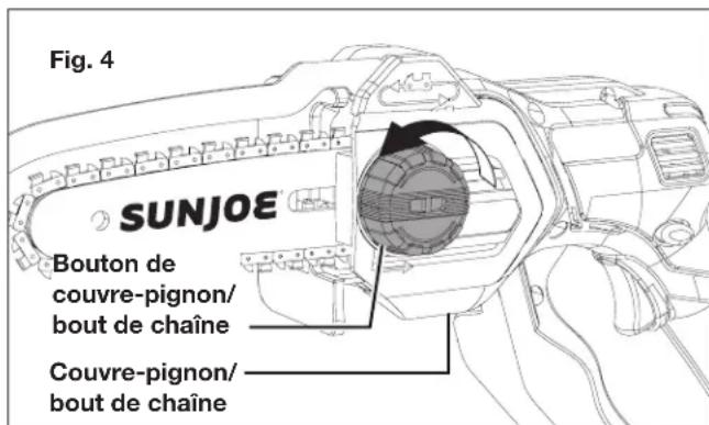 Sun Joe 24VHCSCT - Réglage de la tension de chaîne - 1