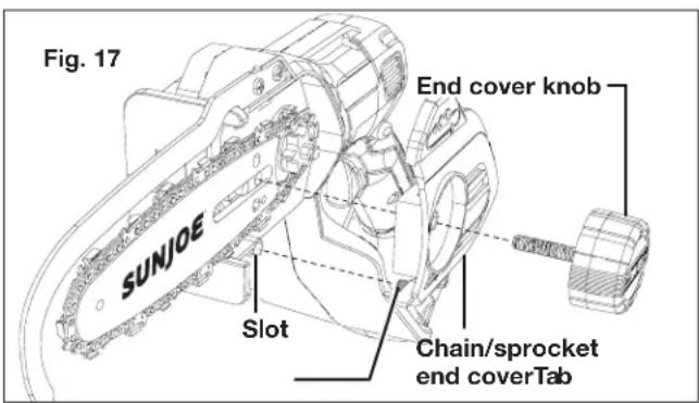 Sun Joe 24VHCSCT - Replacing the Guide Bar and Chain - 6