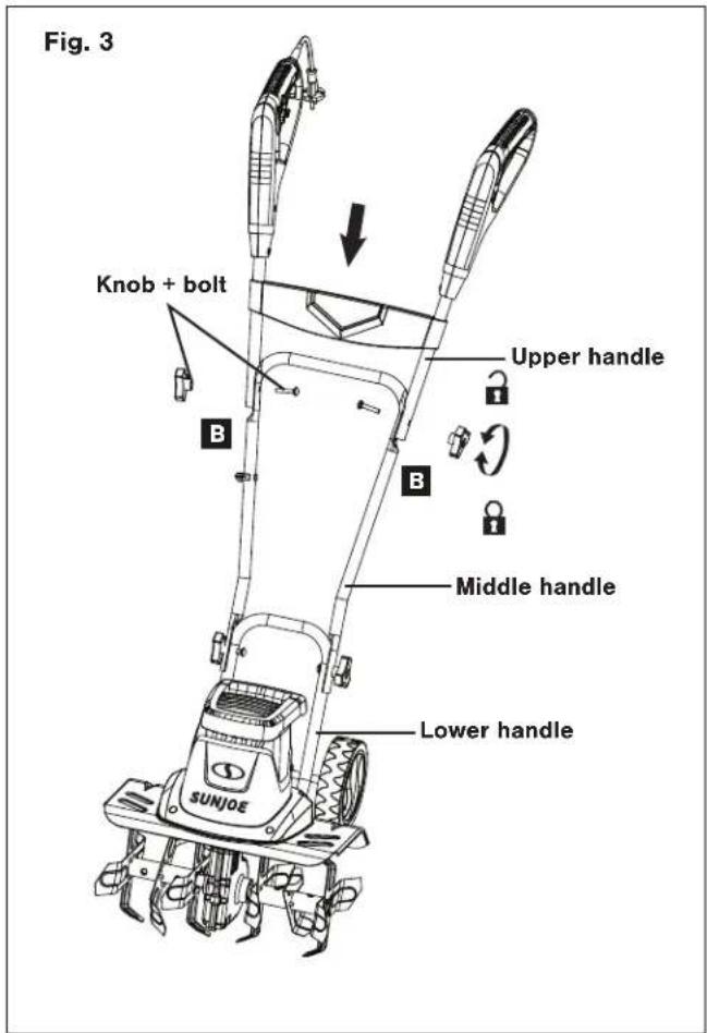 Sun Joe TJ603E - Connecting the Handles - 3