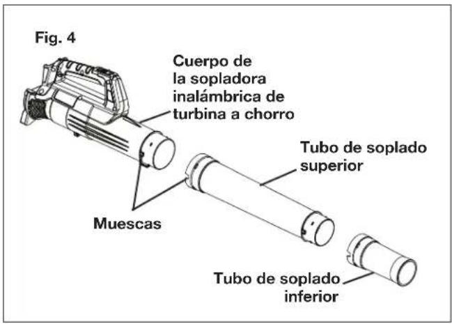 Sun Joe 24VTBCT - Conexión del tubo de soplado a chorro - 1