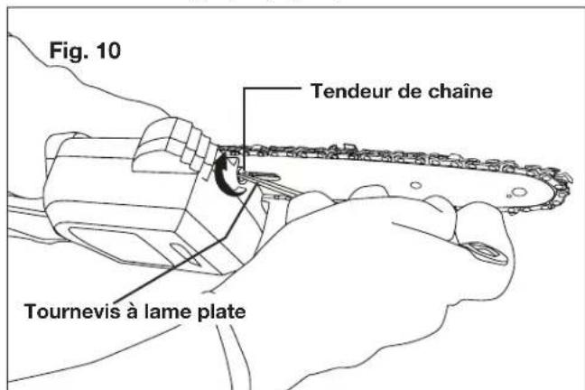 Sun Joe SWJ802E - Pose/remplacement du guide-chaîne et de la chaîne - 10