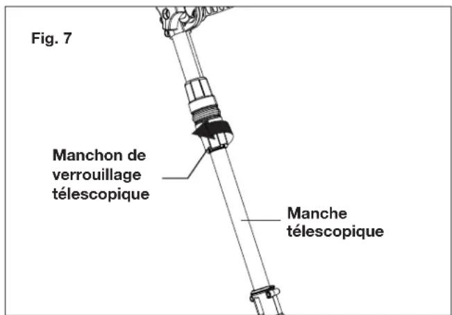 Sun Joe 24VTLRCT - Réglage du manche télescopique - 1