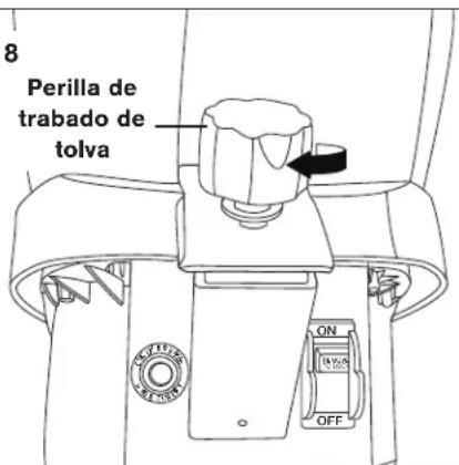 8 Perilla de trabajo de tolva ON OFF