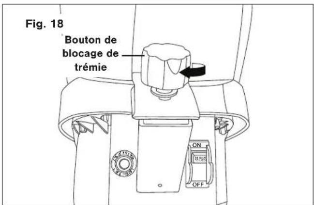 Fig. 18 Bouton de blocage de trémie