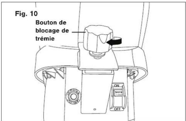 Fig. 10 Bouton de blocage de trémie