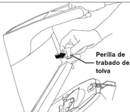 Perilla de trabado de tolva