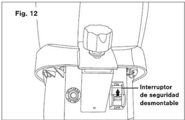 Fig. 12 ON Interruptor de seguridad desmontable OFF