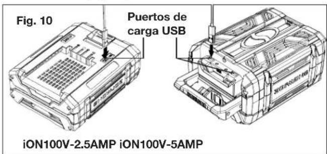 Sun Joe ION100V16STCT - Puertos de cargo USB - 1