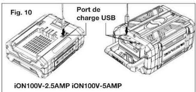 Sun Joe ION100V16STCT - Port de charge USB - 1