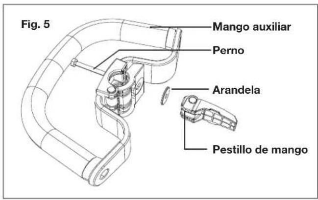 Sun Joe ION100V16STCT - Colocacion del mango auxiliar - 3