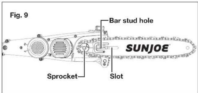 Sun Joe 24VPS10LTE - Installing/Replacing Guide Bar + Cutting Chain - 7
