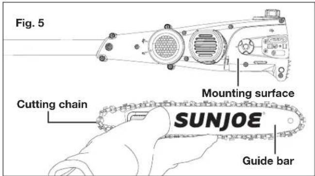 Sun Joe 24VPS10LTE - Installing/Replacing Guide Bar + Cutting Chain - 3