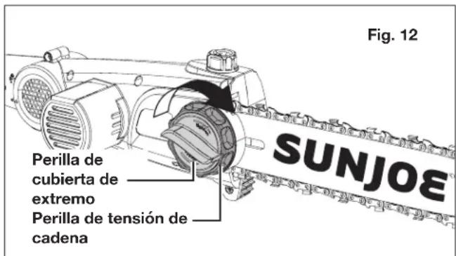 Sun Joe 24VPS10LTE - Ajuste de tensión de cadena - 1