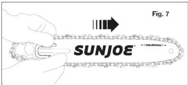 Sun Joe 24VPS10LTE - Installing/Replacing Guide Bar + Cutting Chain - 5