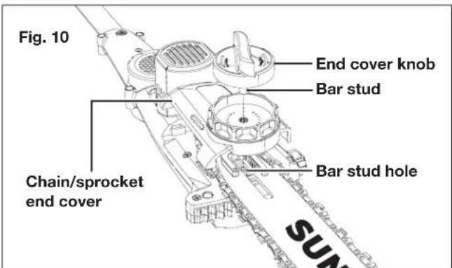 Sun Joe 24VPS10LTE - Installing/Replacing Guide Bar + Cutting Chain - 8