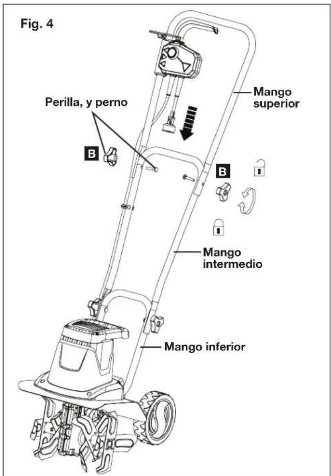 Sun Joe TJ602E - Conexión de los mangos - 4