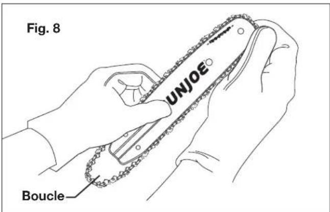 Sun Joe SWJ802ESJB - Pose/remplacement du guide-chaine et de la chaine - 8
