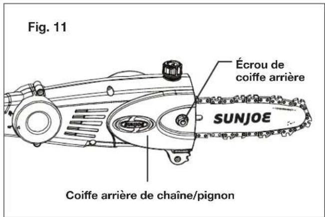 Sun Joe ION8PS2LT - Pose/remplacement du guide-chaine et de la chaine - 11