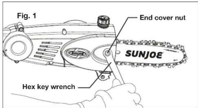 Sun Joe ION8PS2LT - Installing/Replacing the Guide Bar and Chain - 1