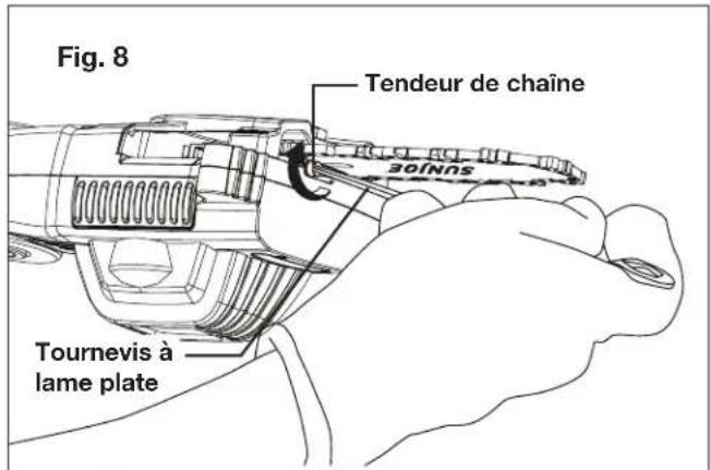 Sun Joe ION8PS2LT - Pose/remplacement du guide-chaine et de la chaine - 8
