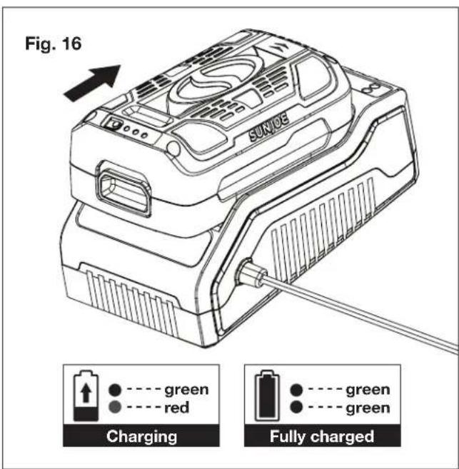 Sun Joe ION8PS2LT - Charging the Battery - 3