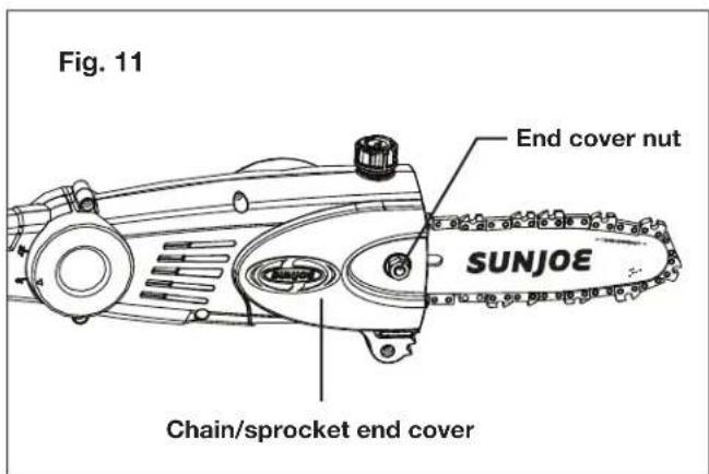 Sun Joe ION8PS2LT - Installing/Replacing the Guide Bar and Chain - 11