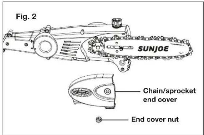 Sun Joe ION8PS2LT - Installing/Replacing the Guide Bar and Chain - 2