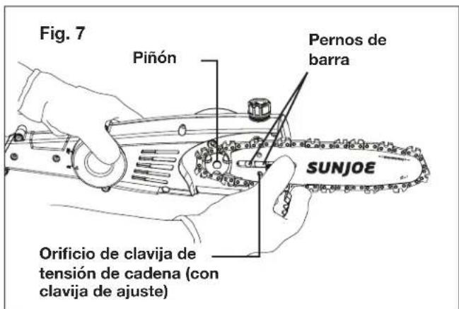 Sun Joe ION8PS2LT - Instalación y reemplazo de la barra-guía yadena - 7