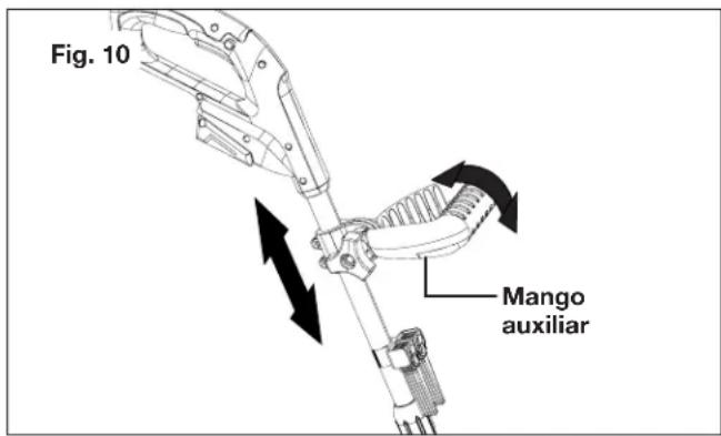 Sun Joe 24VGT10CT - Ajuste del mango auxiliar - 2