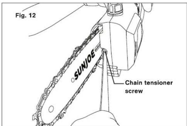 Sun Joe SWJ803E - Installing/Replacing the Guide Bar and Chain - 12