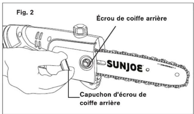 Sun Joe SWJ803E - Pose/remplacement du guide-chaine et de la chaine - 2
