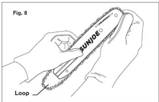 Sun Joe SWJ803E - Installing/Replacing the Guide Bar and Chain - 8