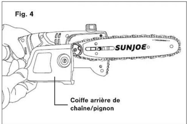 Sun Joe SWJ803E - Pose/remplacement du guide-chaine et de la chaine - 4