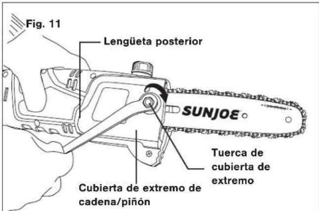 Sun Joe SWJ803E - Instalación y reemplazo de la barra-guía y cadaña - 11